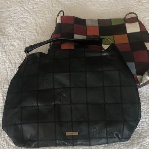 Patchwork leather satchel